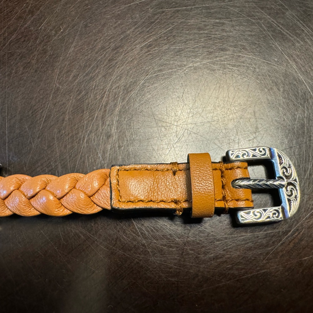 New Authentic Gucci Logo Silver Brown Leather Bracelet Size L / Wrist Up To 8” - Picture 11 of 12